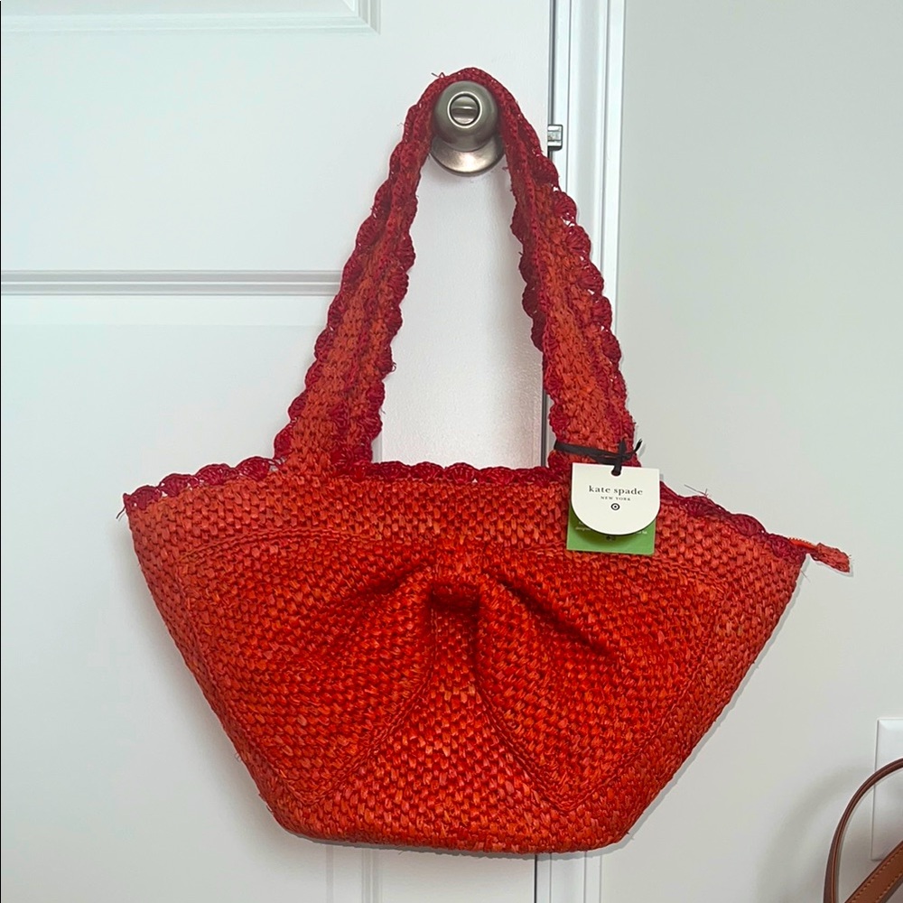 Kate Spade Red Woven Tote Bag